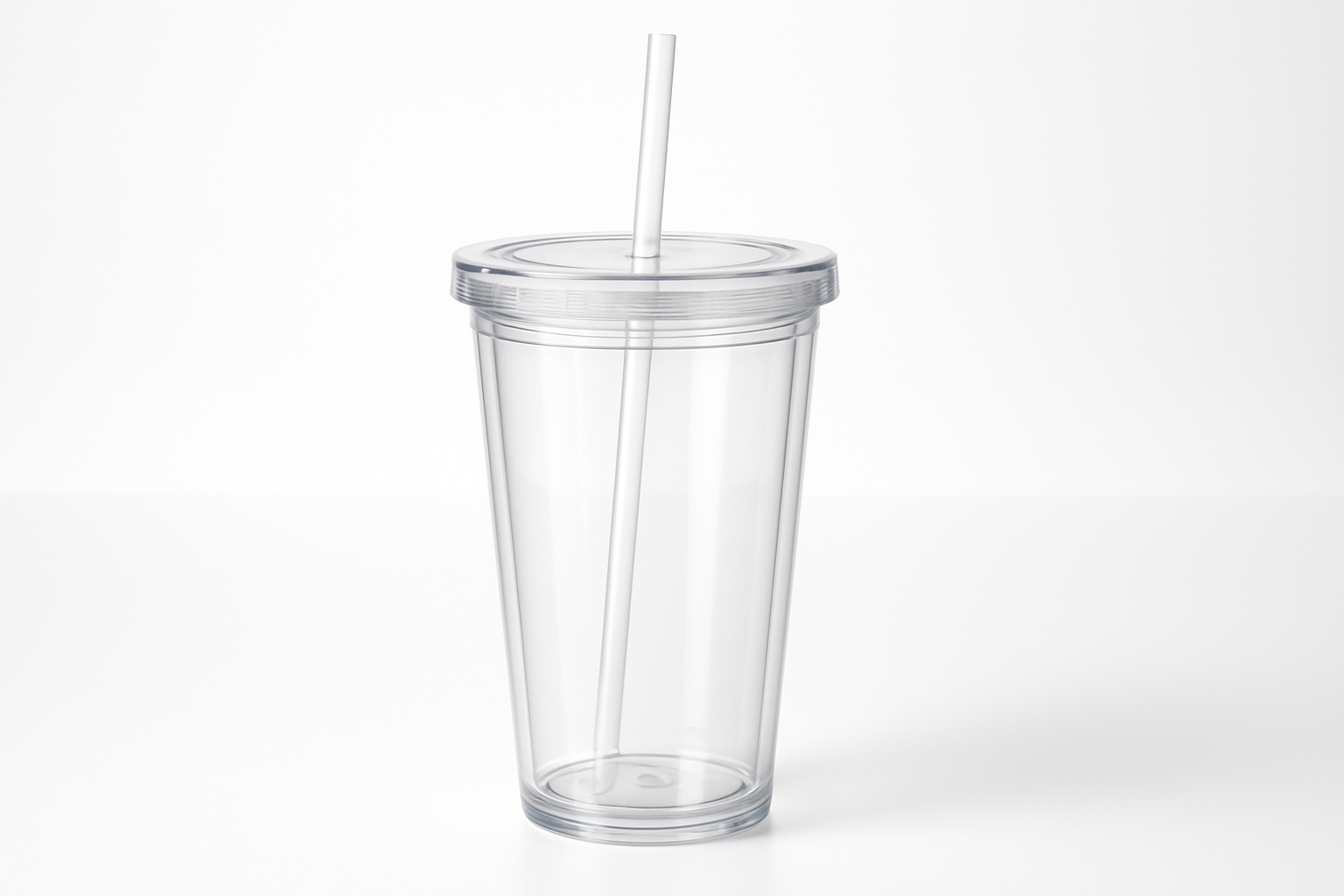 clear plastic tumbler with clear lid and straw