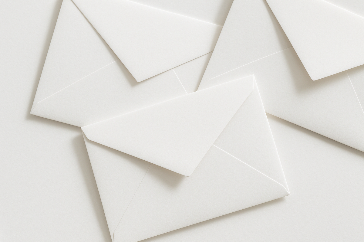 white envelopes beautiful