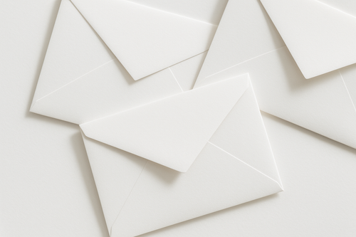 white envelopes beautiful